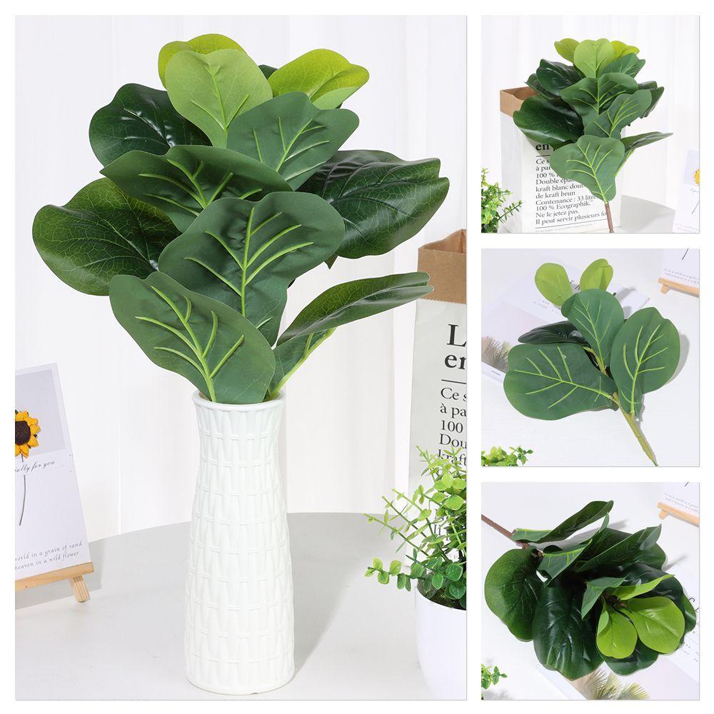 Party Supplies Courtyard Ornament Fake Plants Faux Leaves Lifelike Greenery Artificial Ficus Branch