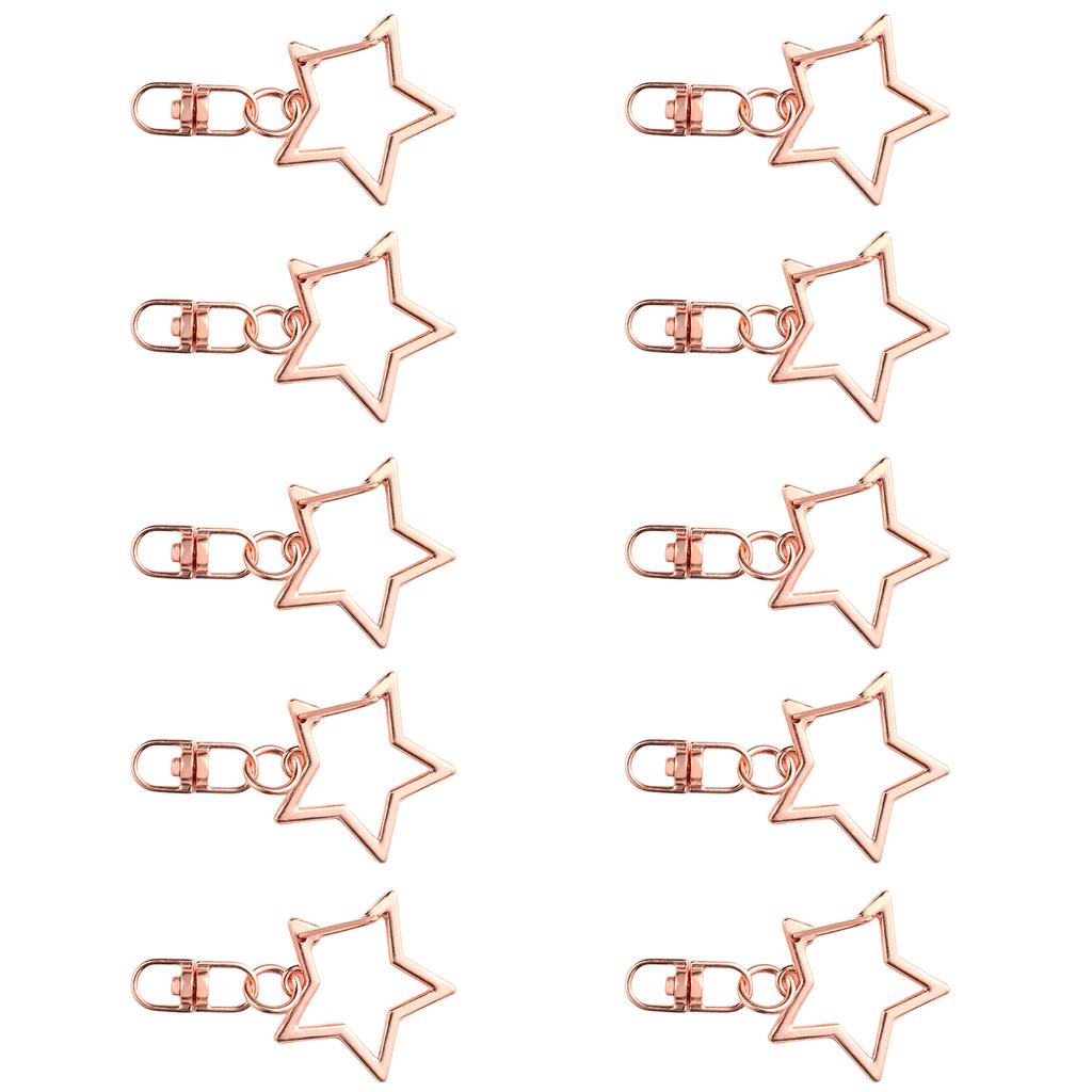 Упаковка из 10 стильных брелоков в форме звезды с портативным брелоком в форме восьмерки, текстура сплава, идеально подходит для повседневного использования