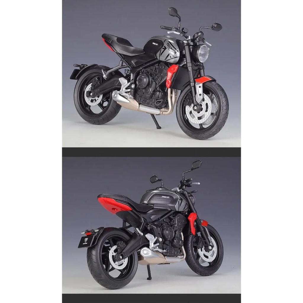 Welly 1/12 2021 Triumph Trident 660 Сплав Гоночный Мотоцикл Модель Литой Металл Уличный Мотоцикл Модель Симуляция Детская Игрушка Подарок