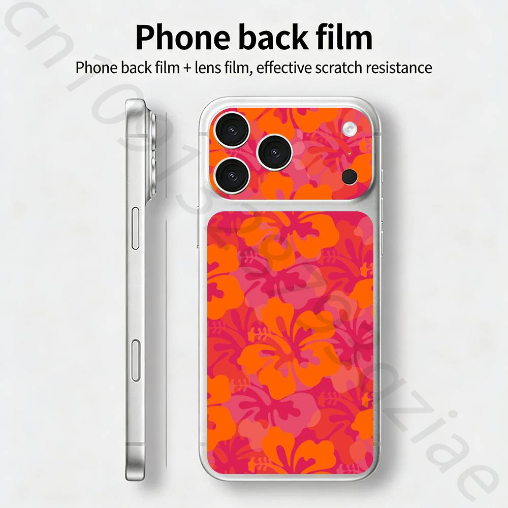 Гавайский Желтый Гибискус Для iPhone 17 pro Max /17 pro Полное Покрытие Наклейка Skin Wrap 3D Цветная Задняя Защитная Пленка-Стикер