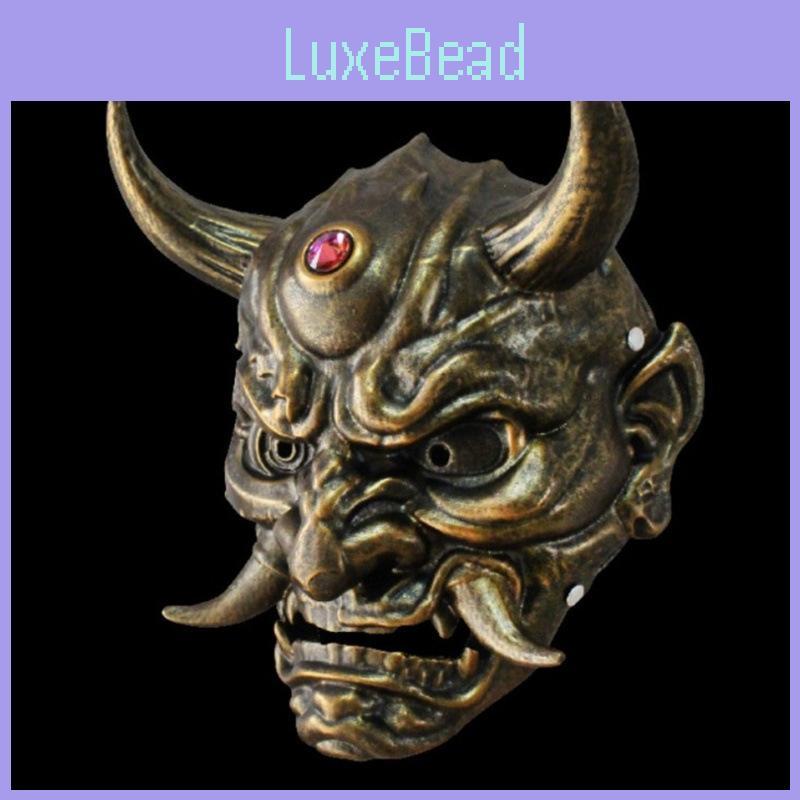 Christmas And Halloween Silver Copper Hannya Mask Resin Party Prop For Cosplay And Celebrations