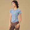 Женский облегающий быстросохнущий топ для йоги - Дышащий, с коротким рукавом, с круглым вырезом, одежда для фитнеса