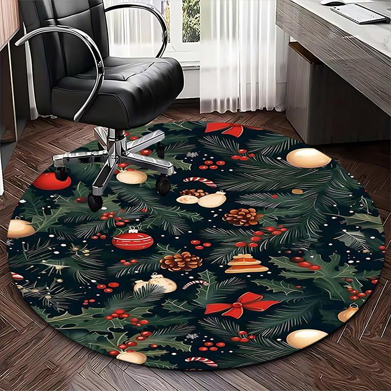 1pc Christmas Holiday Festive Chair Mat - Anime Cartoon Design Office Chair Pad, Non-Slip Carpet for Home Decor, Living Room, Bedroom, Game Room, Dorm