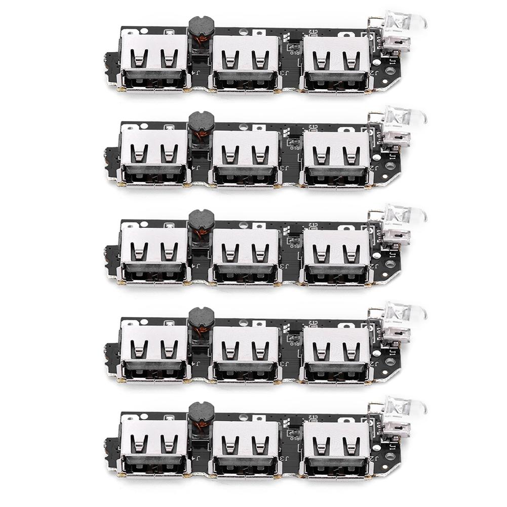 5 шт. модуль зарядного устройства Power Bank 3 USB DIY мобильная плата электронный компонент 5V2.1A