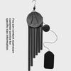 Black 6-Tube Rotating Wind Chime - 22" Solid Wood Outdoor Decorative Door Gift
