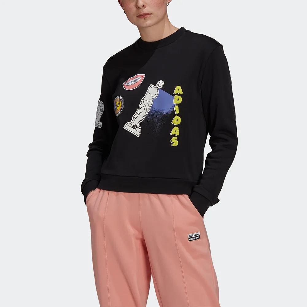 Adidas Originals Fakten Sweatshirt Sweatshirts Women's Black Crew Neck Moderate Other (Unisex) Sweatshirts GN4376