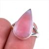 Ювелирное кольцо из чистого серебра 925 пробы с натуральным розовым опалом, размер 6,5 W8M21