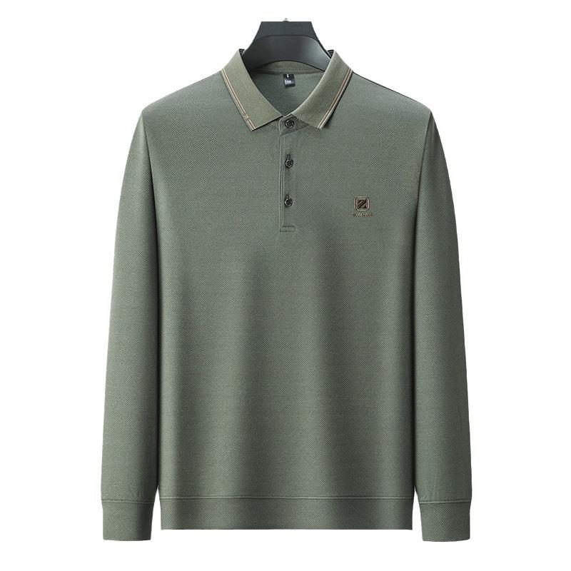 Мужская рубашка поло, высококачественная футболка с длинными рукавами, деловая повседневная рубашка поло с лацканами в виде буквы Z