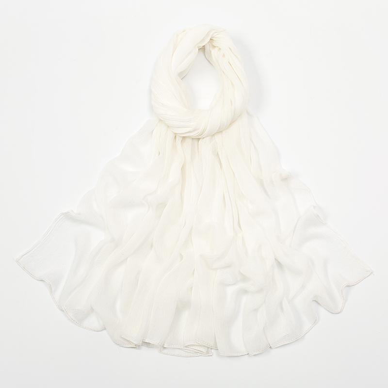 Новое поступление Жатый вискозный хиджаб Женский мусульманский шарф Шали Однотонный платок на голову Обертывания Большой размер Однотонный Исламский тюрбан Повязки на голову Фуляр