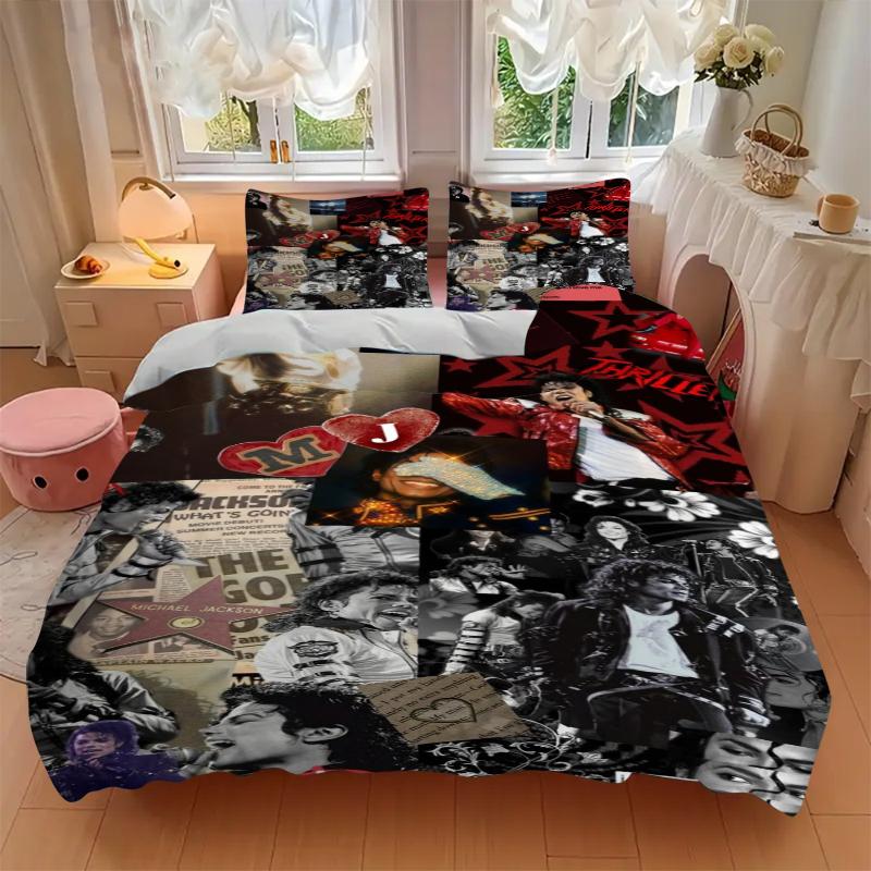 3Pcs Michael Jackson Thriller Collage Bedding Sets For All Sizes New 3D Printed Bed Cover Comforter Duvet Cover Pillowcase Bedroom Decoration