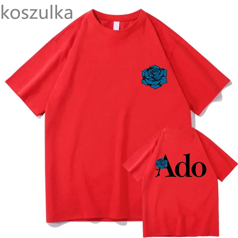 Футболки Ado Blue Rose Wish World Tour Merch Tee Женская унисекс мода повседневная Harajuku с коротким рукавом Kpop Goth Vintage Pure Clothing