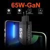 Зарядное устройство GaN USB Type C 65 Вт, быстрое зарядное устройство PD 45 Вт QC3.0, быстрое зарядное устройство USB C Type C для ноутбука Macbook, iPad, планшета iPhone 15, Samsung
