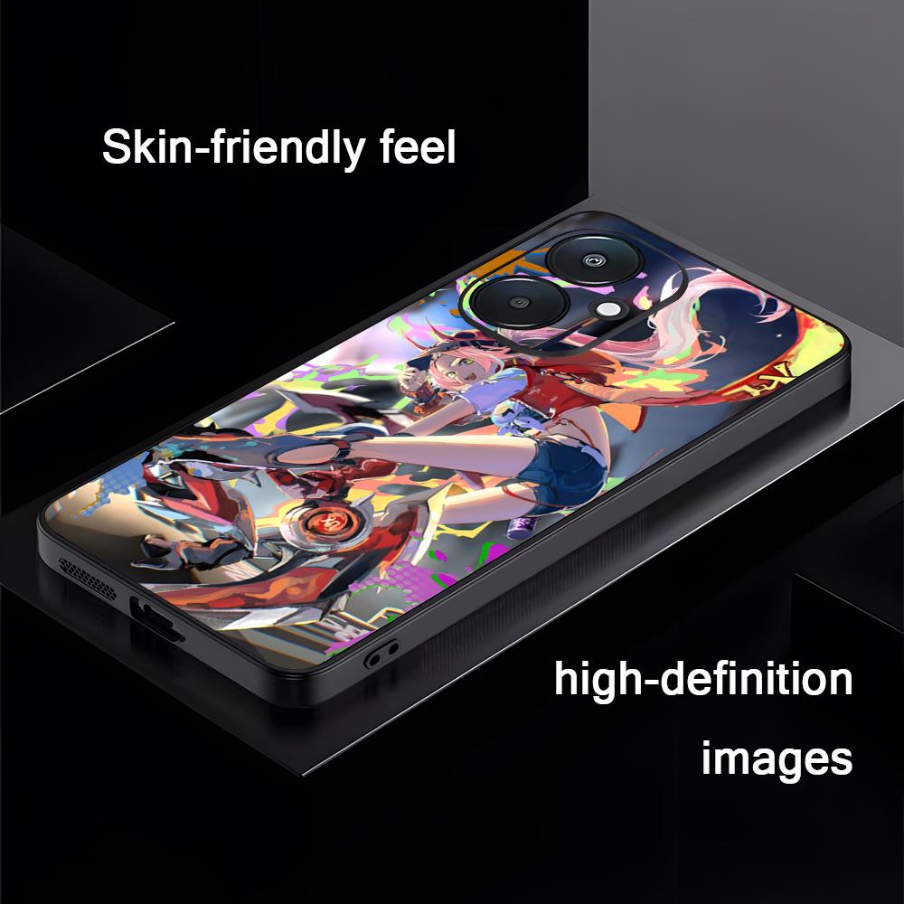 Крутой Чехол для Телефона HonkaiStarRail Rappa Для Xiaomi Redmi 14C 13C 12C Note14 13 12 11 10 Pro Plus S Мягкий Черный Чехол