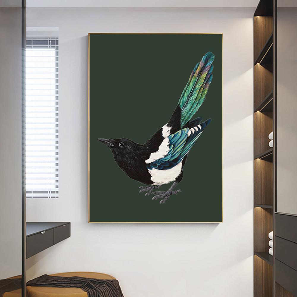 Картина «Американская сорока», винтажное существо, настенное искусство, холст с принтом, постер, красочная картина с птицей для гостиной, домашний декор, Cuadros