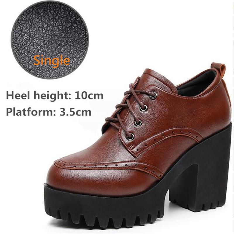 New Women Pumps Shoes Size 32-43 Deep Mouth Women Oxfords Fall Winter Plush Thick High Heel Shoes Platform Pumps Office