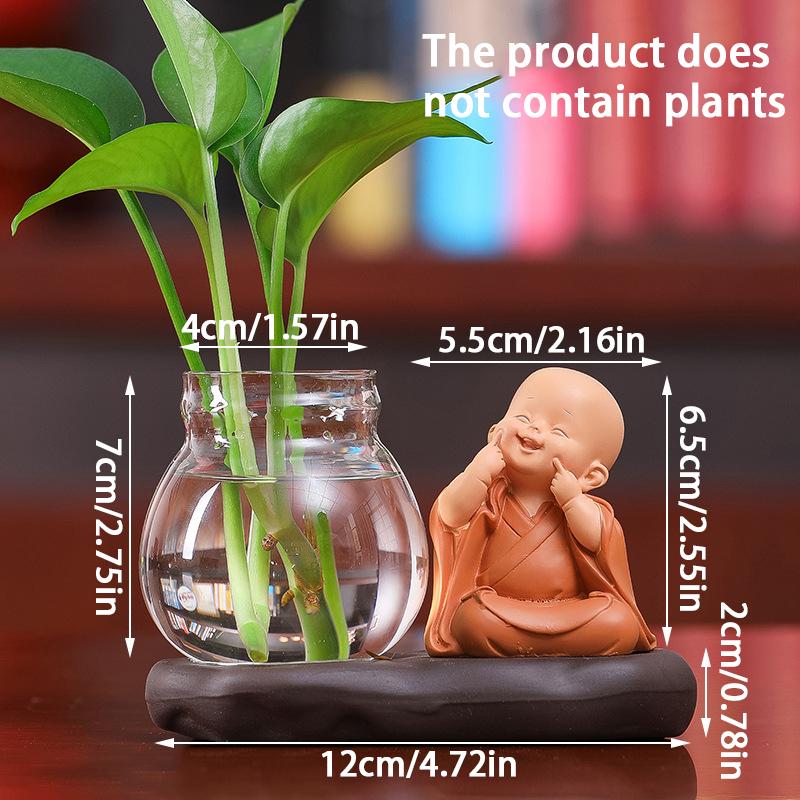 1 шт. офисная гидропоника ваза растение цветочный горшок цветочная композиция маленький монах стеклянная ваза домашняя милая