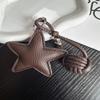 Осенне-зимний брелок-подвеска для ключей и сумки из искусственной кожи со звездой