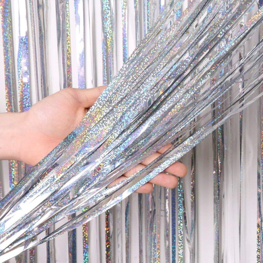 Настенное украшение Вечеринка по случаю дня рождения Свадьба Выпускной Фольгированная штора Кисточки Дождевая штора Дверная штора