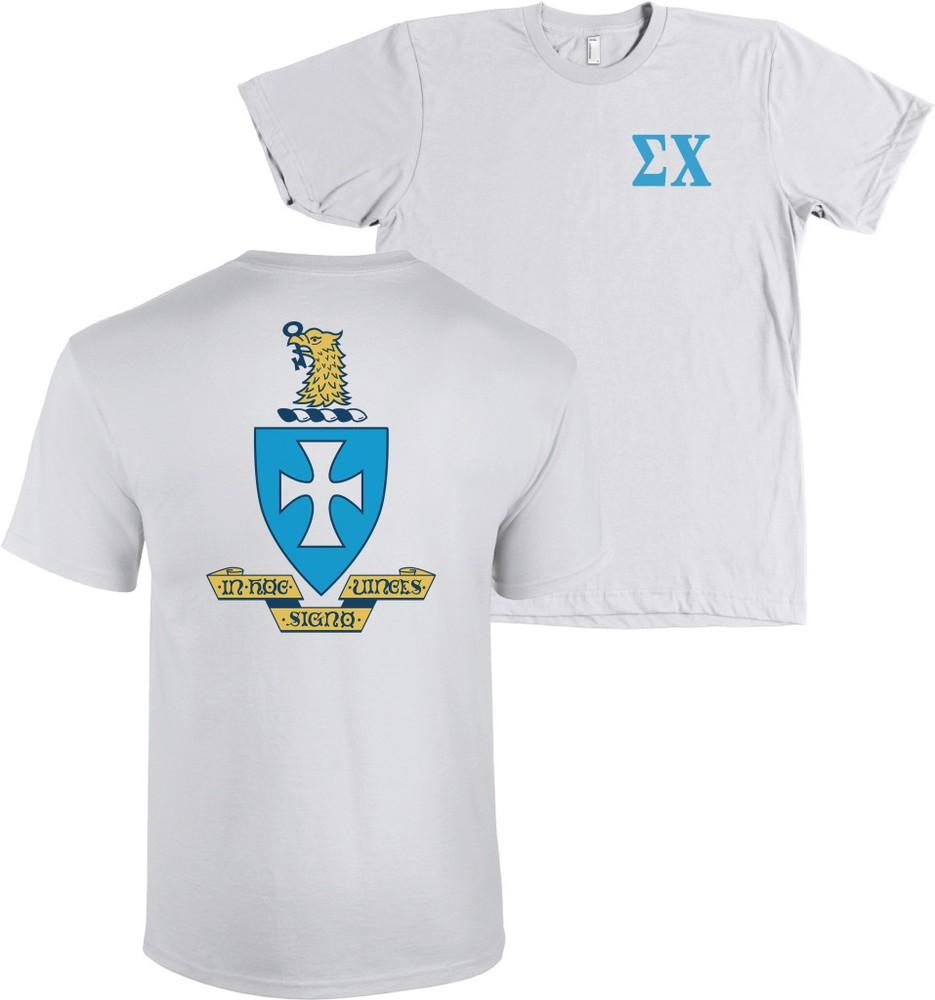 Sigma Chi Fraternity Bella + Canvas Shirt Sig Chi Coat of Arms - NEW Unisex T-Shirt
