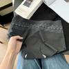 Женские летние винтажные принтованные хлопковые трусы с удлиненной ластовицей из ледяного шелка, бесшовные, из ледяной кожи, быстросохнущие, со средней посадкой