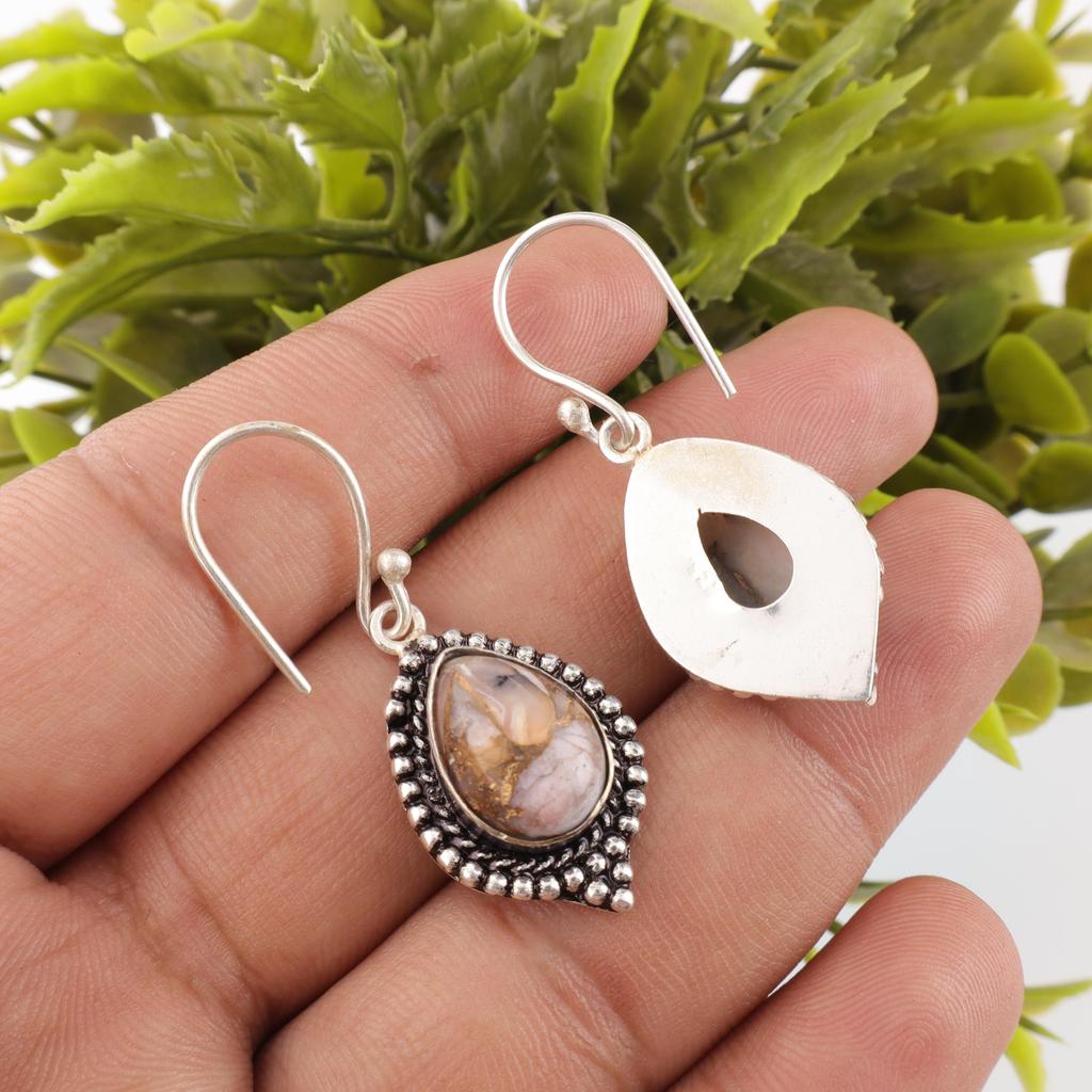 Розовые Медные Бирюзовые Серьги из Драгоценных Камней Ручной Работы, Серьги из Стерлингового Серебра 925 пробы, Замечательные Украшения, Для Подарка на Помолвку