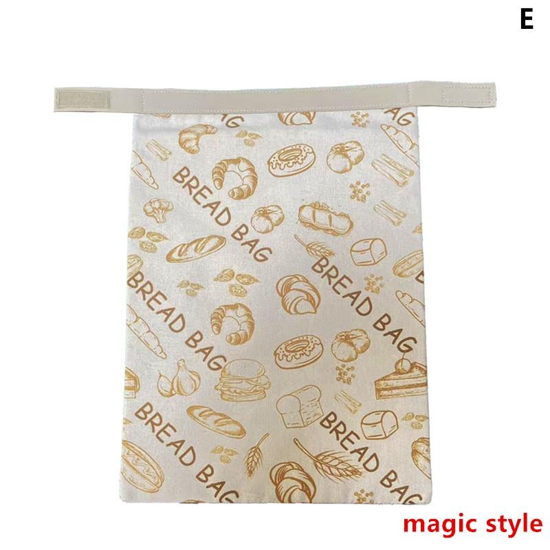 Portable Food Grade Cotton Bread Bags Reusable Homemade Loaf Bag Kitchen Storage Bread Large Washable Storage Bag Food Organizer