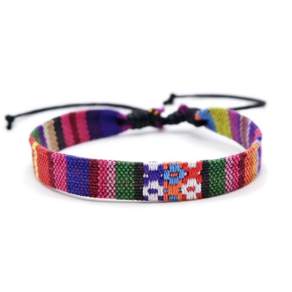 Multicolor Fabric Art Bracelet Ethnic Style Braid Bracelets Fashion Weave Bracelets  Unisex