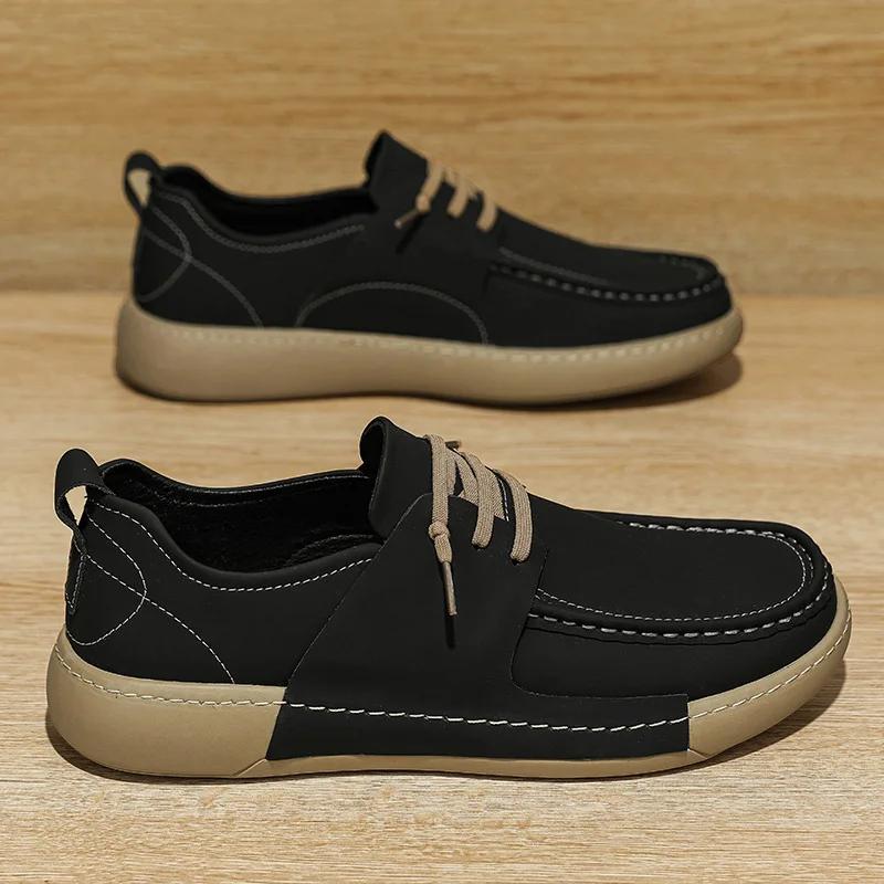 Модные мужские повседневные туфли из натуральной кожи, высококачественные кроссовки для ходьбы, модные мужские оригинальные кроссовки, легкие туфли ручной работы для вождения