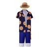 Косплей наряд One Piece в стиле Луффи, повседневная рубашка с коротким рукавом подсолнух, костюм для косплея, наряд для сценического выступления