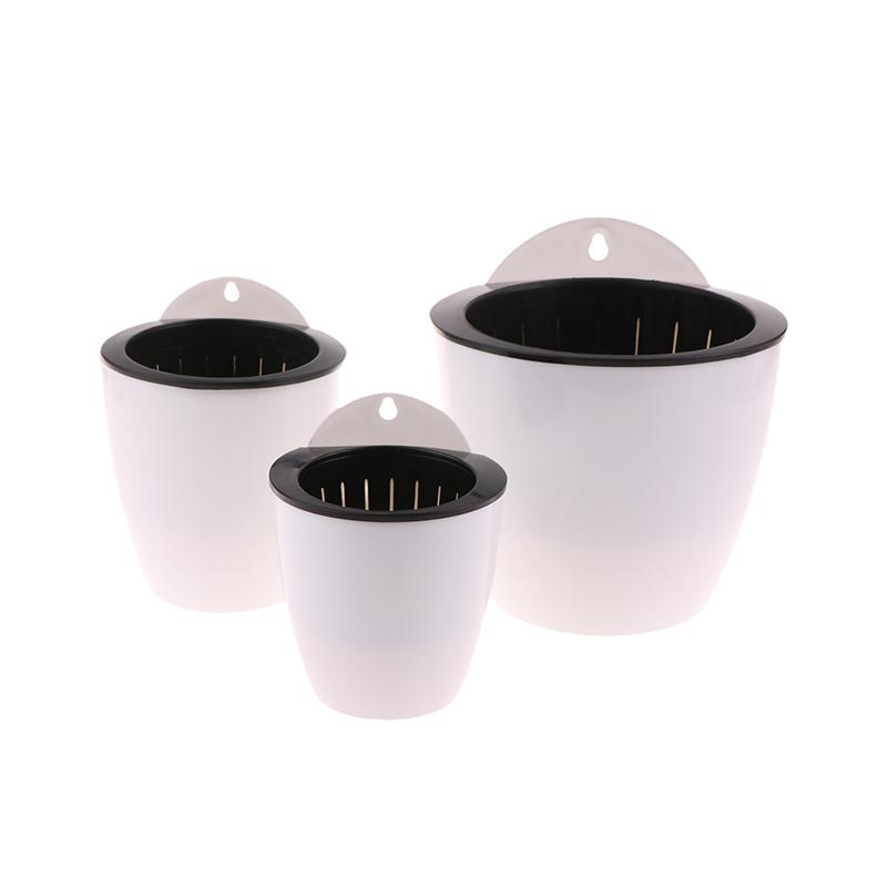 Настенный автоматический влагопоглощающий цветочный горшок для помещений, пластиковый цветочный горшок, сочный зеленый укроп, зеленое растение, цветочный горшок, декор