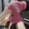 Женский шарф, модная осенне-зимняя шапка, наушники, ветрозащитный нагрудник, цельная шапка, шерстяная вязаная шапка, теплые наушники