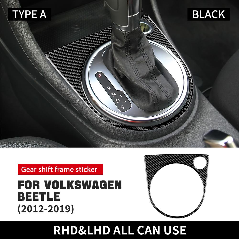 Настоящее мягкое углеволокно для Volkswagen Beetle 2012 2013 2014 2015 2016 2017 2018 2019 Наклейка на панель переключения передач автомобиля Аксессуары