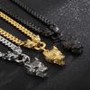 Punk Tide Male Personality Chain Stainless Steel Ring Buckle Wolf Bracelet Necklace Necklace