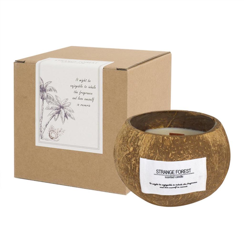 Coconut Shell Aromatherapy Scented Candles - Custom Essential Oil Incense, High-End Plant Wax Fragrance for Home Use and Souvenirs.