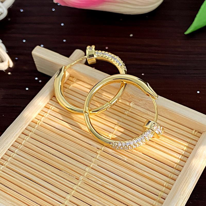 Vintage Rose Leaf Metal Cuban Link Pearl Earrings for Women