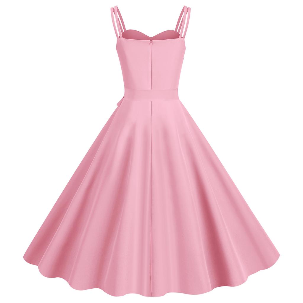 GMXIA Женское летнее сексуальное однотонное платье с лямкой на шее в стиле ретро