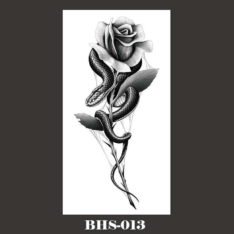 1шт черная змея водонепроницаемый поддельные татуировки временные татуировки наклейки