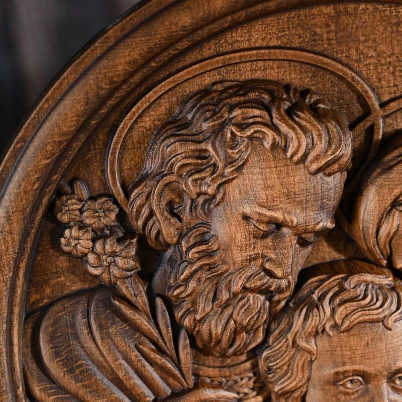 Статуя Святого Семейства, резьба по дереву, статуэтка Марии Иосифа, католическое украшение Младенца Иисуса, настольные поделки, религиозные подарки