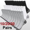 10/20/30 Pairs Men Outdoor Sports Socks Anti Odor Sweat Absorbing Breathable Comfortable Basketball Cycling Running Casual Socks