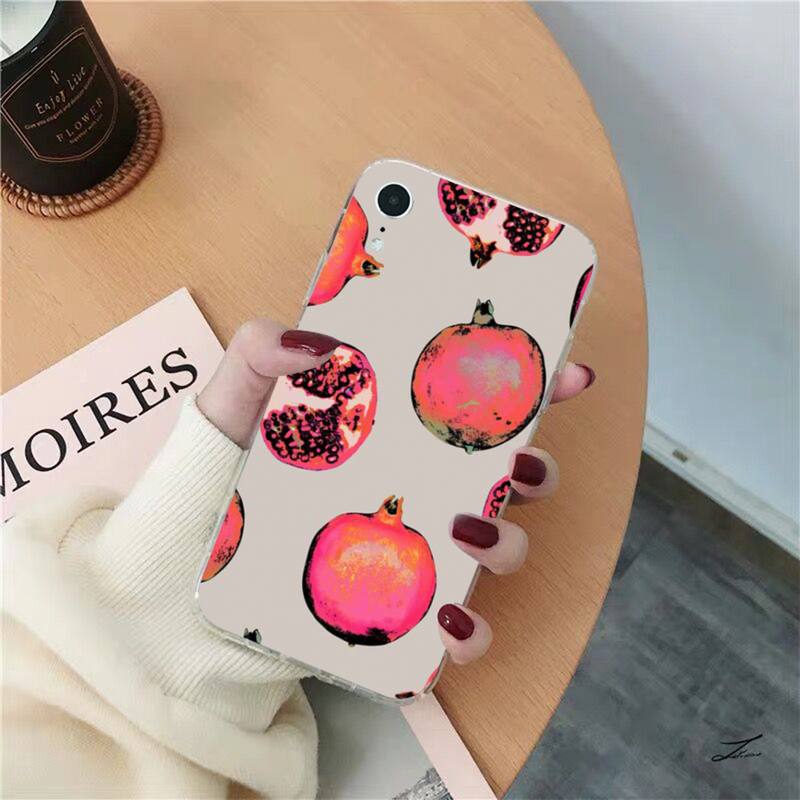 Чехол для телефона с фруктами, красным гранатом и вишней для iPhone 13 11 12 pro XS MAX 8 7 6 6S Plus X 5S SE 2020 XR
