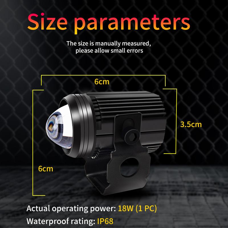 Мотоциклетный прожектор с линзами проектора, двухцветный светодиодный вспомогательный фонарь дальнего света для квадроциклов, грузовиков, внедорожников, скутеров, автомобилей