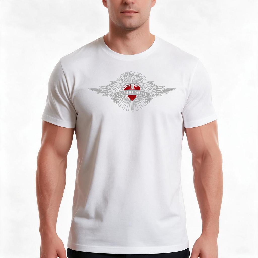 Valentine Saloon Wings Tshirt Summer Casual Cotton Tee Oversized Streetwear Tops Vintage Graphic Print Unisex Unisex Unisex
