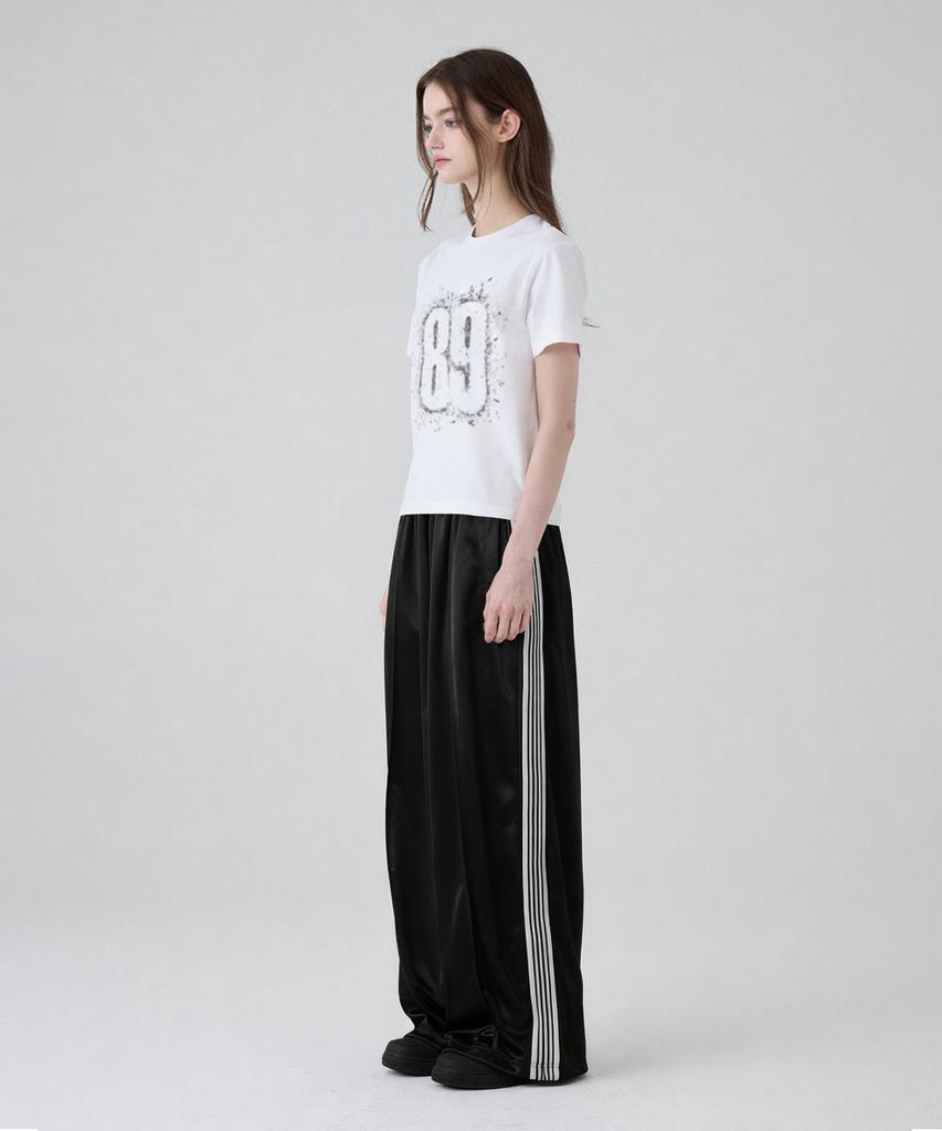 DANGLEDROP Dgdp Vintage Number Semi-Crop Short Sleeve_White