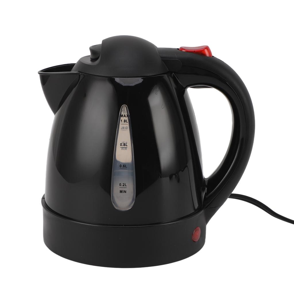 Electric Kettle 150W 1L Black Road Hot Water Boiler Stainless Steel Liner Auto Shut Off Tea Kettle