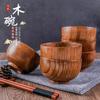 Japanese Style Acacia Wooden Bowl for Children's Dining Anti DropBowl Exclusive Wooden Bowl Retro Home Tableware Set Salad Bowl