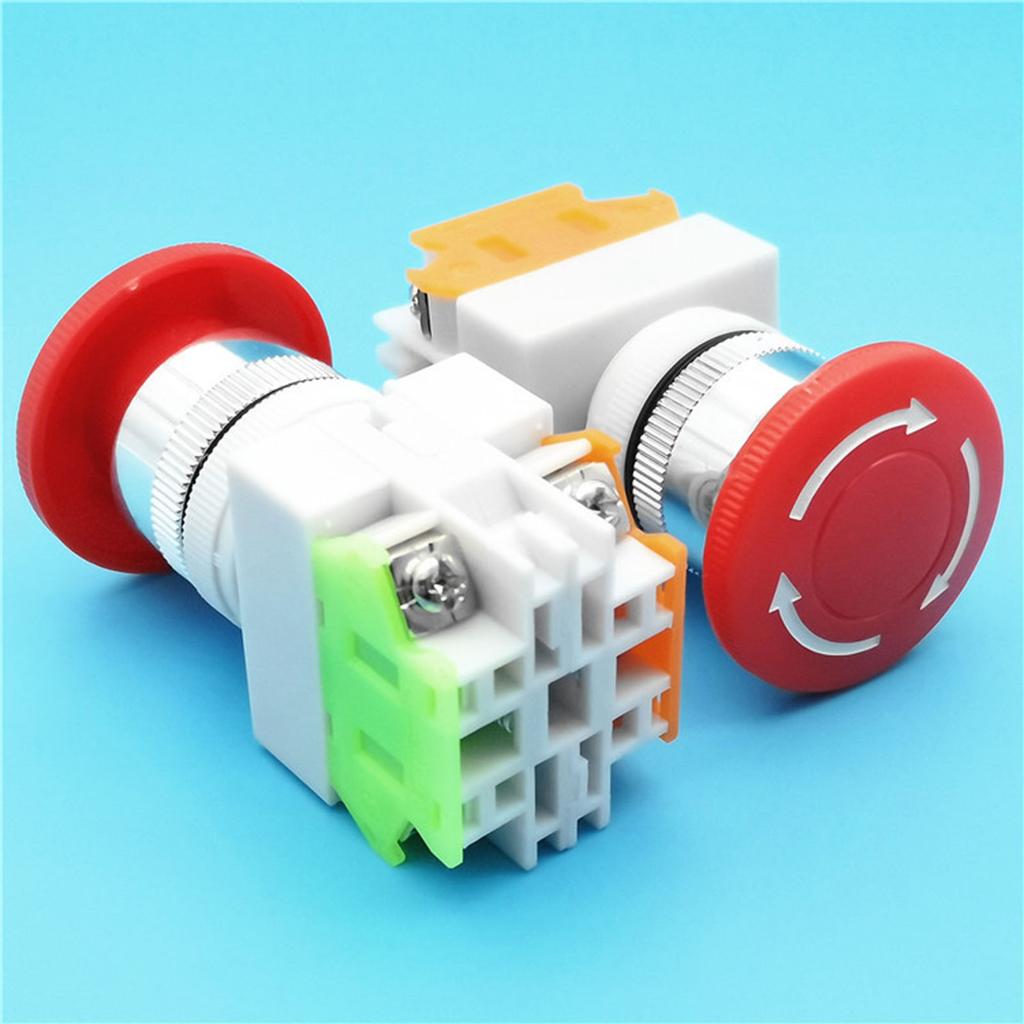 Emergency-Stop Push Button-Switch 1NO 1NC-DPST Mushroom Cap-Switch LAY37 LAY7-PBC Y090-11ZS Elevator Latching Self Lock