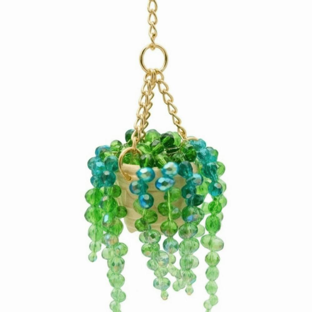 Multi-Beaded Beaded Car Charm Warm Car Pendant Accessory Succulent Car Charm Vehicle Decoration
