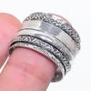 Natural Meditation Spinner 925 Sterling Silver Jewelry Ring Size 9.5 g0G80