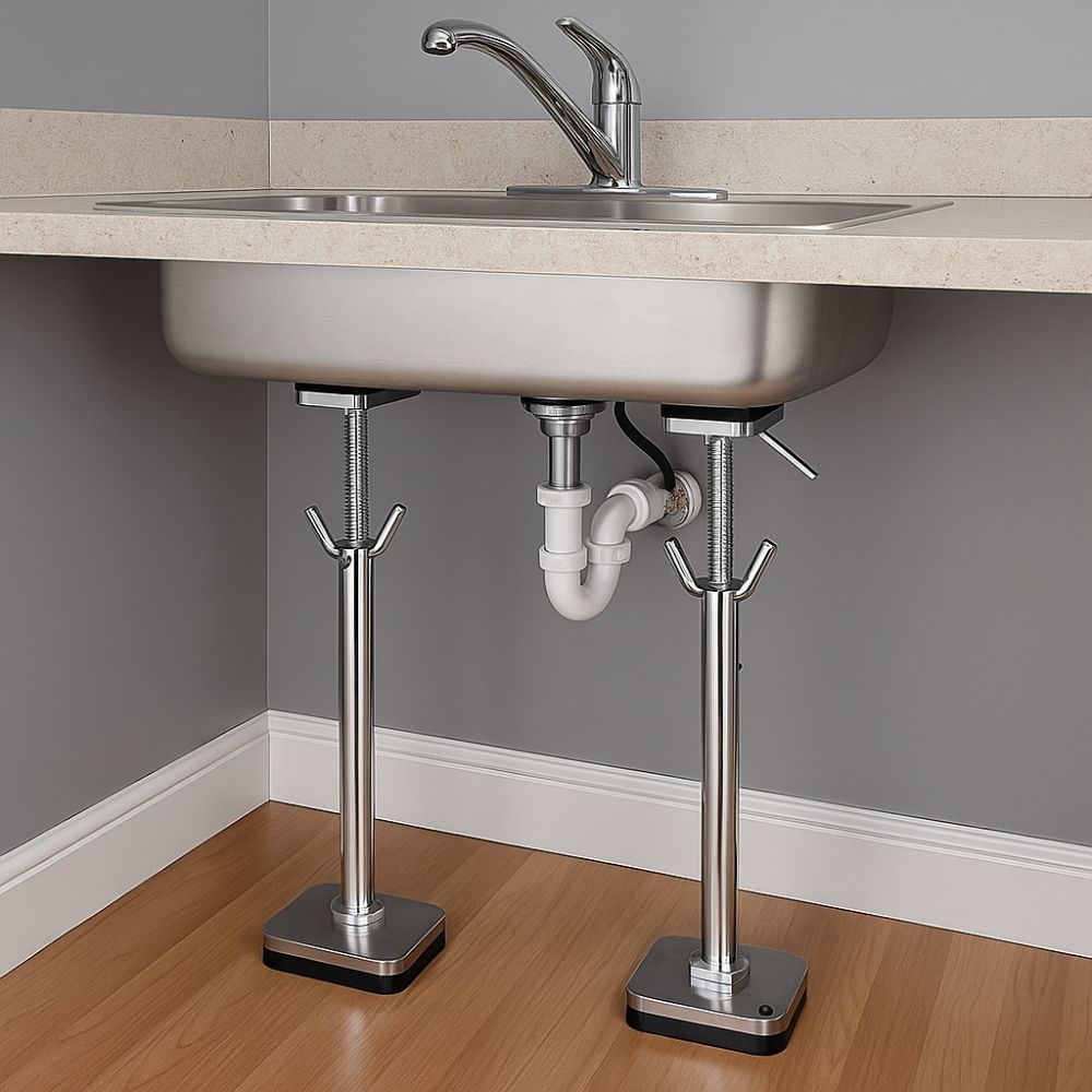 Telescopic Undermount Sink Support Adjustable Kitchen Sink Bracket Bottom Installation