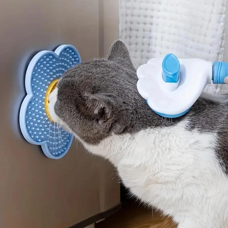 Pet Supplies Cat Licking Pad Sun Flower Shape Silicone Dog Licking Plate Cute Pet Slow Licking Mat